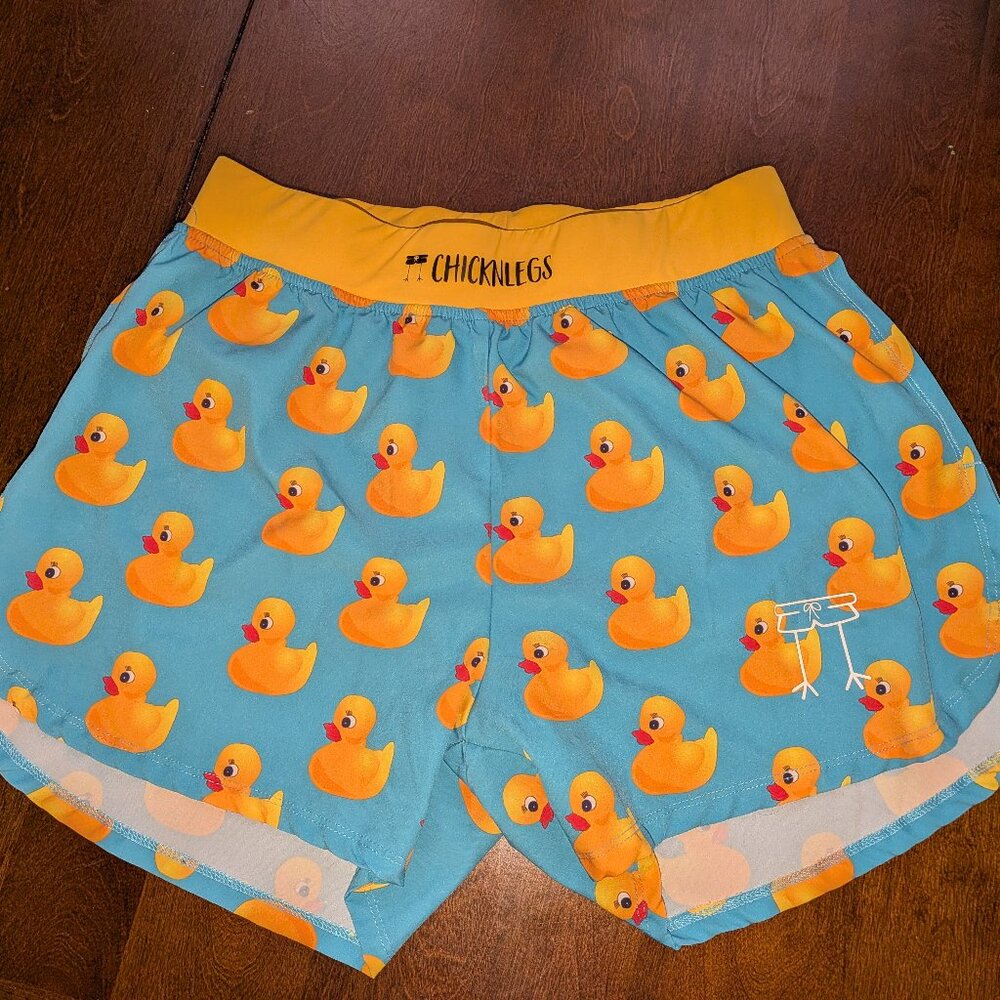 Chicknlegs Men Running Shorts Blue Rubber Duck Print
